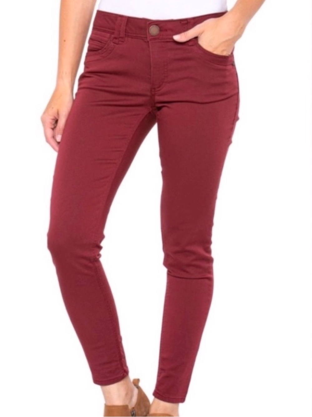 Democracy Red Wine Ab-Solution High Rise Trouser Jeans Mold Hold Size 6 NWT